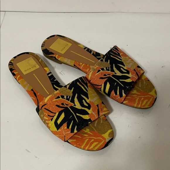 Dolce Vita Orange and Black Leaf Sandals - Picture 1 of 3